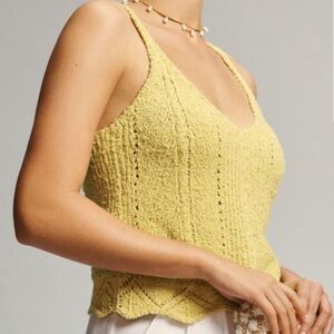 By Anthropologie V-Neck Pointelle Sweater Tank